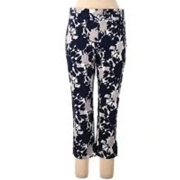 Rafaella Pants - Rafaella Blue Print Cropped Pants